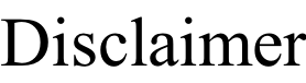 Disclaimer